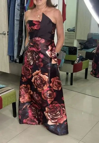 Vestido fiesta/boda tonos burdeos talla 8