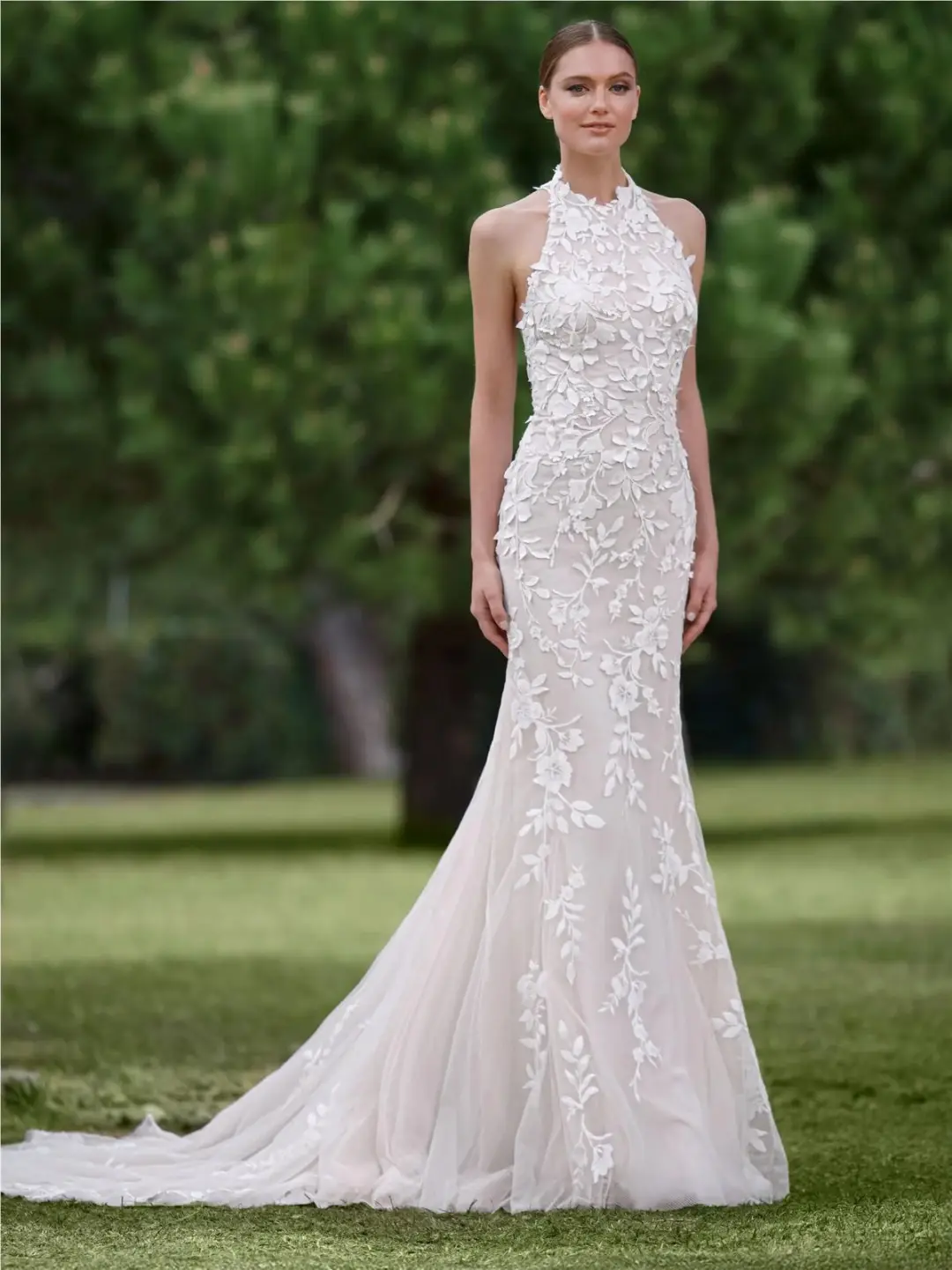 Vestido Novia Sirena Escote Halter (Sin Estrenar)